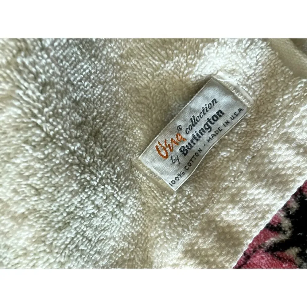 Vintage Burlington Vera Neumann Floral Pink Purple Towel Set